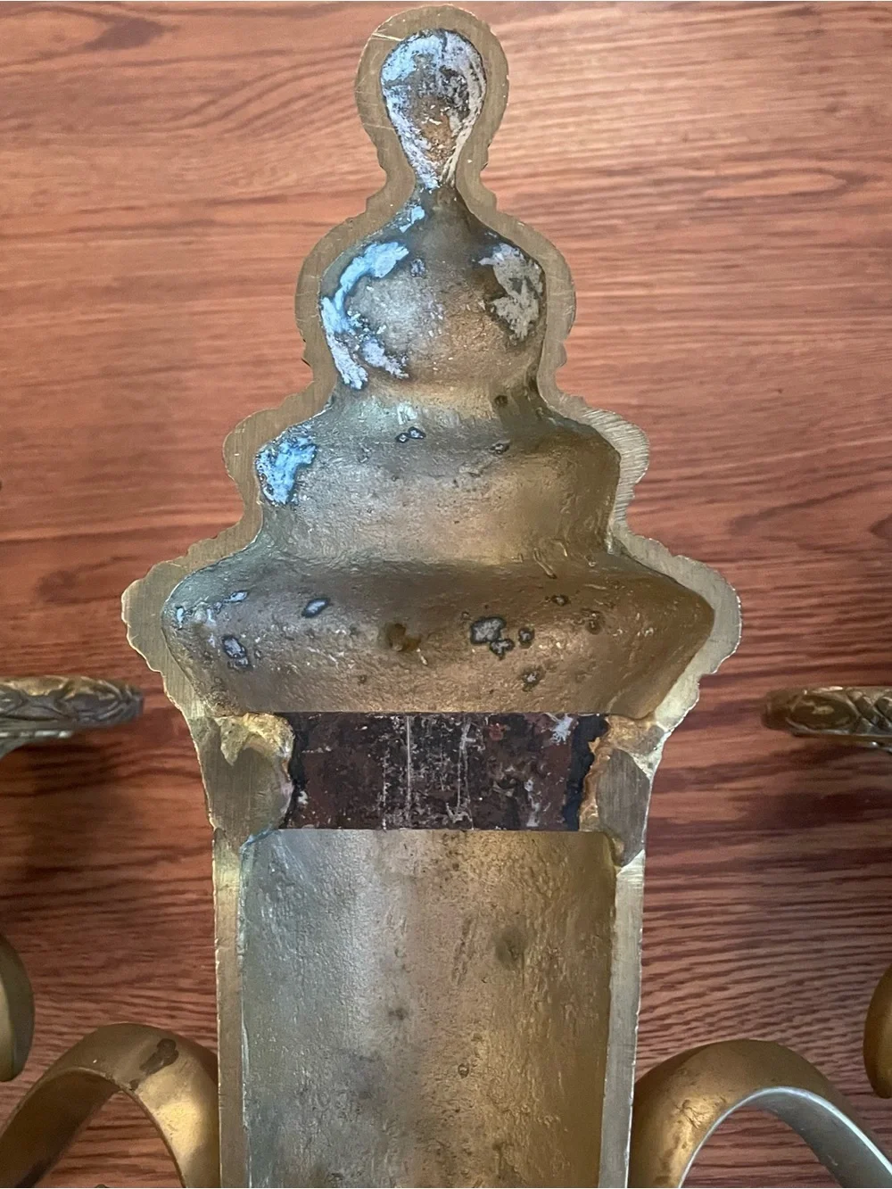 Antique E F Caldwell Large Bronze 2 Light Sconce Gilt Patina
